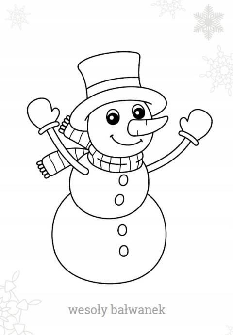 Kolorowanka Bałwanek dla maluchów Malowanka dla dzieci na prezent Skrzat