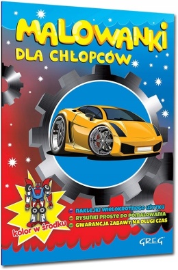Kolorowanka dla chłopców z Naklejkami Samochody Roboty i Samoloty Malowanka