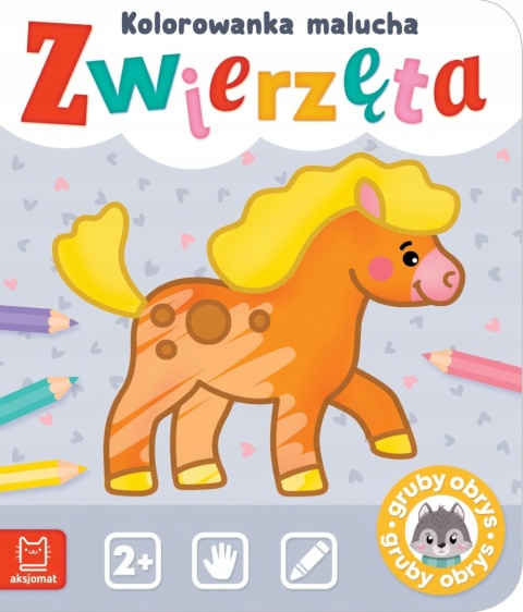 Kolorowanka dla dzieci z grubym obrysem Zwierzęta z naklejkami Malowanka Kolorowanka dla dzieci z grubym obrysem Zwierzęta z naklejkami Malowanka