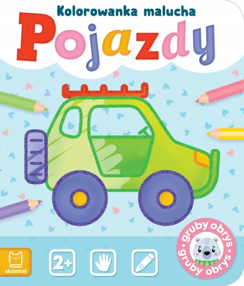 Kolorowanka z grubym obrysem dla dzieci Pojazdy z naklejkami Malowanka Kolorowanka z grubym obrysem dla dzieci Pojazdy z naklejkami Malowanka