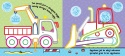 Kolorowanka z grubym obrysem dla malucha Pojazdy na budowie naklejki