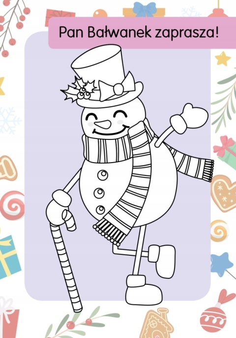 Kolorowanka z tatuażami Magia świąt świąteczna malowanka dla dzieci Skrzat