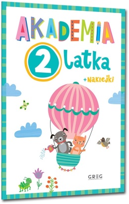Książeczka edukacyjna dla 2latka naklejki Akademia GREG ćwiczenia i zabawa