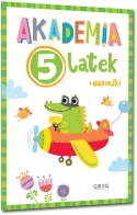 Książeczka edukacyjna dla pięciolatków Akademia 5-latek z naklejkami GREG