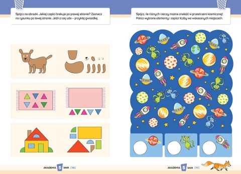 Książeczka edukacyjna dla pięciolatków Akademia 5-latek z naklejkami GREG