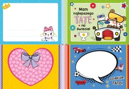 Książeczka z naklejkami Rysuję prezenty dla mamy i taty laurki i kartki
