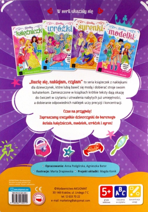 Książeczka z naklejkami dla dziewczynek Słodkie syrenki zabawa i czytanie