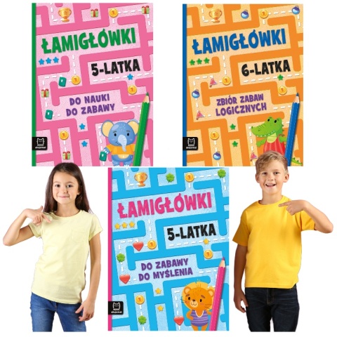 Łamigłówki Zestaw 3 książek dla dzieci 5-latka i 6-latka, nauka i zabawa Łamigłówki Zestaw 3 książek dla dzieci 5-latka i 6-latka, nauka i zabawa