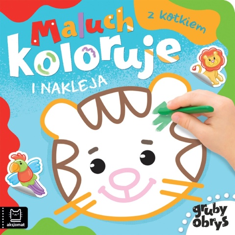 Maluch koloruje i nakleja z kotkiem Gruby obrys Kolorowanka Aksjomat Maluch koloruje i nakleja z kotkiem Gruby obrys Kolorowanka Aksjomat