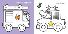 Mały miś koloruje Pojazdy kolorowanka z naklejkami dla dzieci malowanka