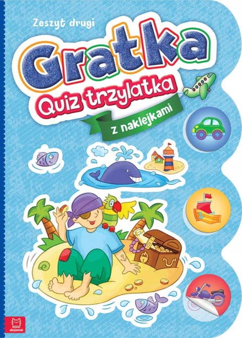 Quiz trzylatka Gratka Książeczka edukacyjna z naklejkami 3 lat Aksjomat