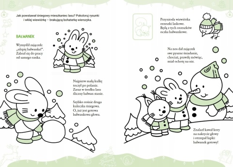 Radosnych świąt Bim-bam-bom kolorowanka z naklejkami wierszykami dla dzieci