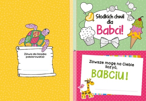 Rysuję prezenty dla babci dziadka kreatywna książeczka z naklejkami laurki