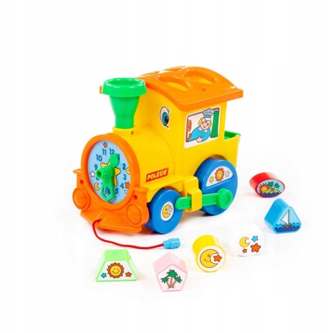 Sorter kształtów Edukacyjna Lokomotywa dla dzieci + klocki i naklejki
