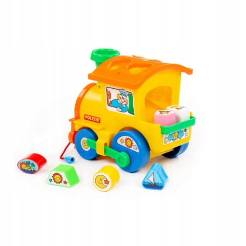 Sorter kształtów Edukacyjna Lokomotywa dla dzieci + klocki i naklejki