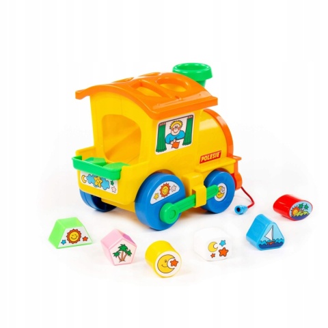 Sorter kształtów Edukacyjna Lokomotywa dla dzieci + klocki i naklejki