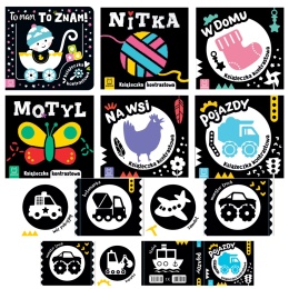 Zestaw 6 książeczek kontrastowych dla niemowląt rozwój wzroku