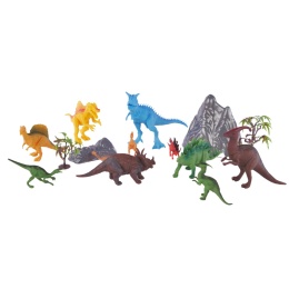 Zestaw Dinozaurów Figurki Mata Z Krajobrazem Pojemnik Z Uchwytem