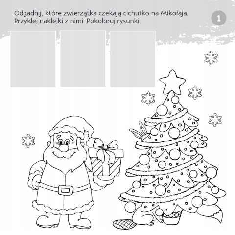 Zgadywanie doklejanie świąteczne łamigłówki z naklejkami dla dzieci Skrzat